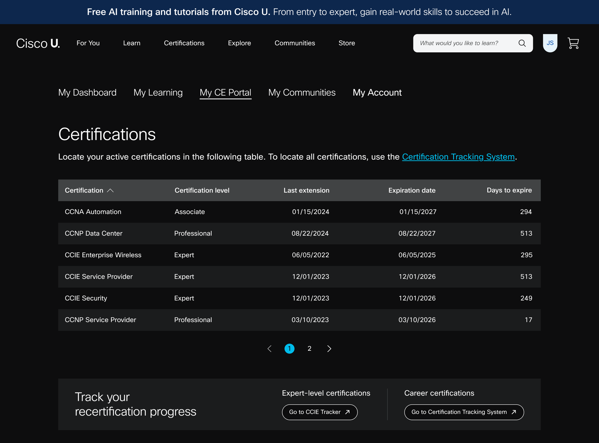 La piattaforma Cisco U, nuova casa del Continuing Education di Cisco